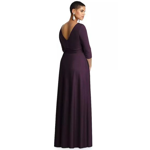NEW! Alfred Sung Size 8 3/4 Sleeve Dress Purple Maxi Aubergine $229 msrp J2-19 - Picture 2 of 12